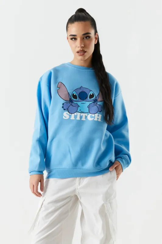 Stitch Graphic Fleece Sweatshirt sold by Charlotte Russe