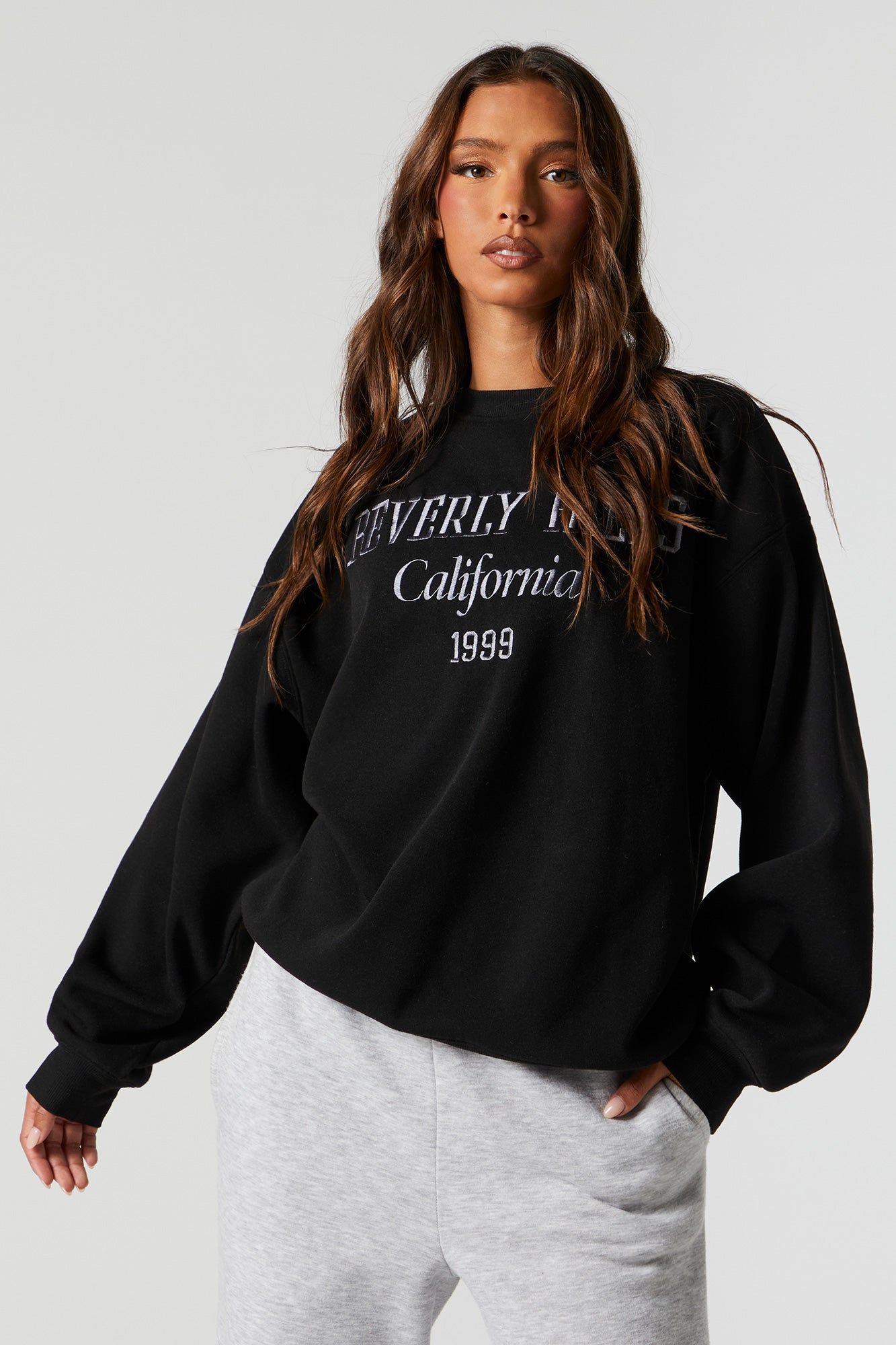 Beverly Hills Embroidered Sweatshirt sold by Charlotte Russe