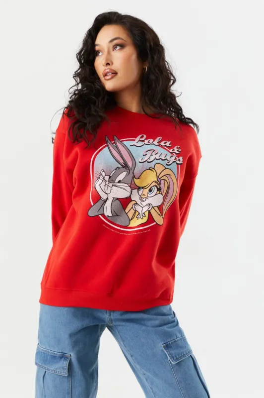 Lola & Bugs Graphic Fleece Sweatshirt made by Charlotte Russe