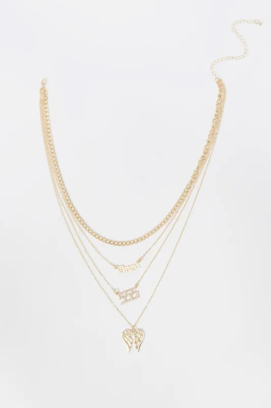 Layered 555 Angel Number Necklace sold by Charlotte Russe