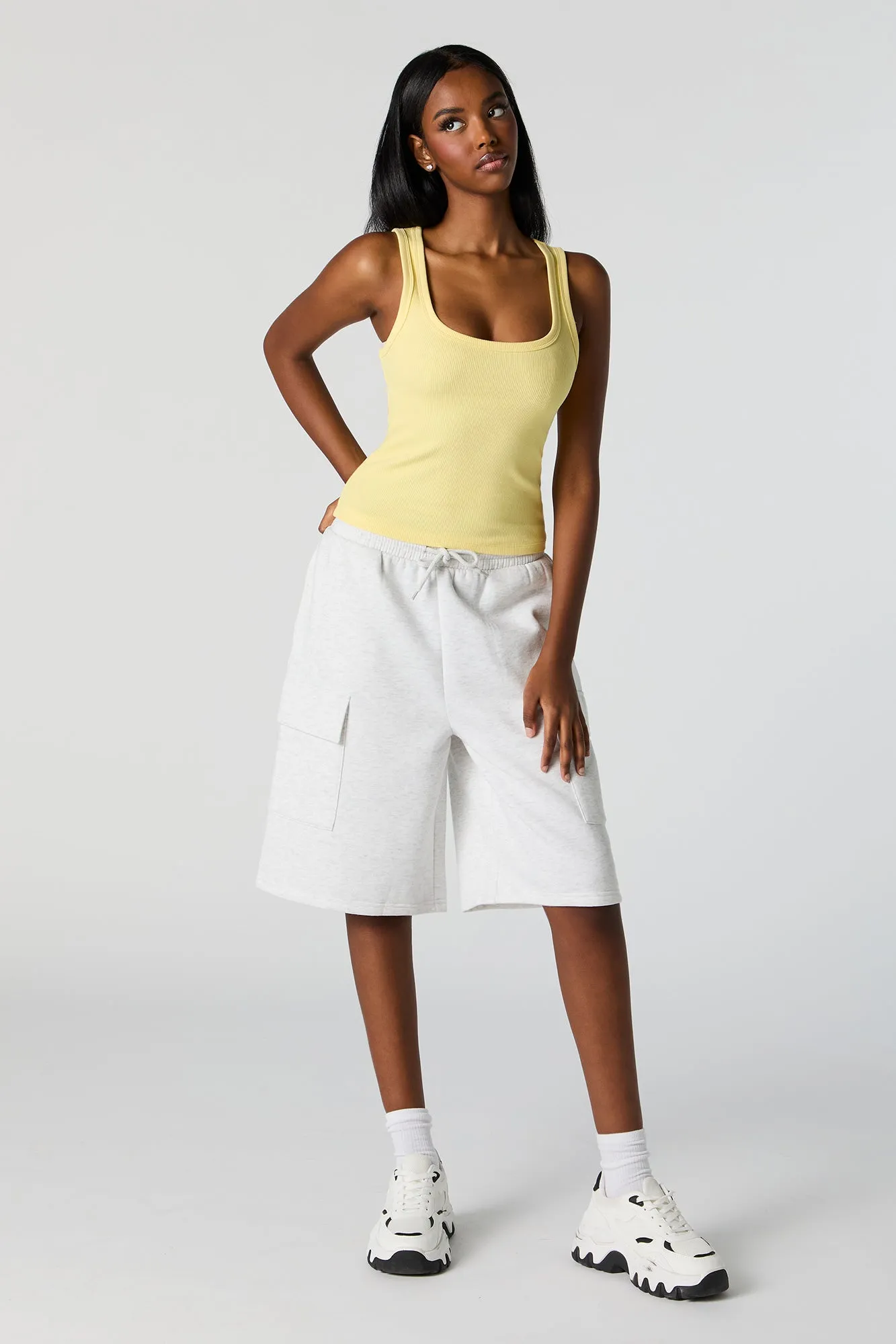 Ribbed Scoop Neck Skimmer Tank sold by Charlotte Russe product image thumbnail 3