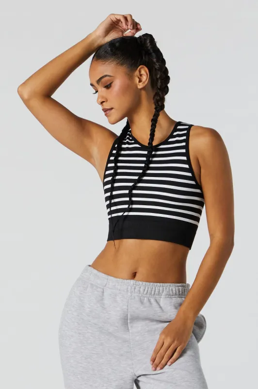 Striped Seamless Ribbed Cropped Tank sold by Charlotte Russe