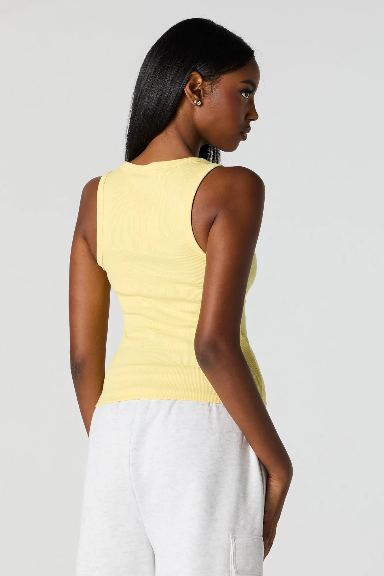 Ribbed Scoop Neck Skimmer Tank sold by Charlotte Russe product image thumbnail 2