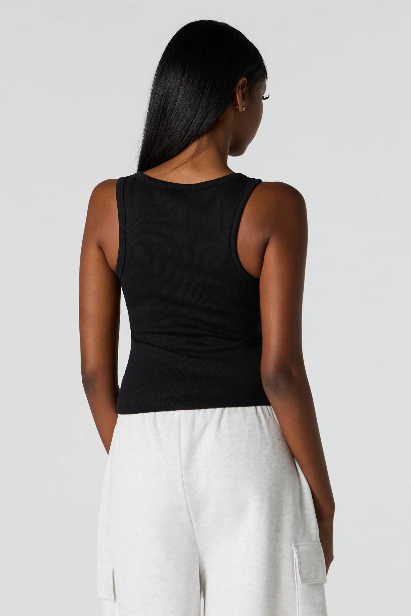 Ribbed Scoop Neck Skimmer Tank sold by Charlotte Russe product image thumbnail 5