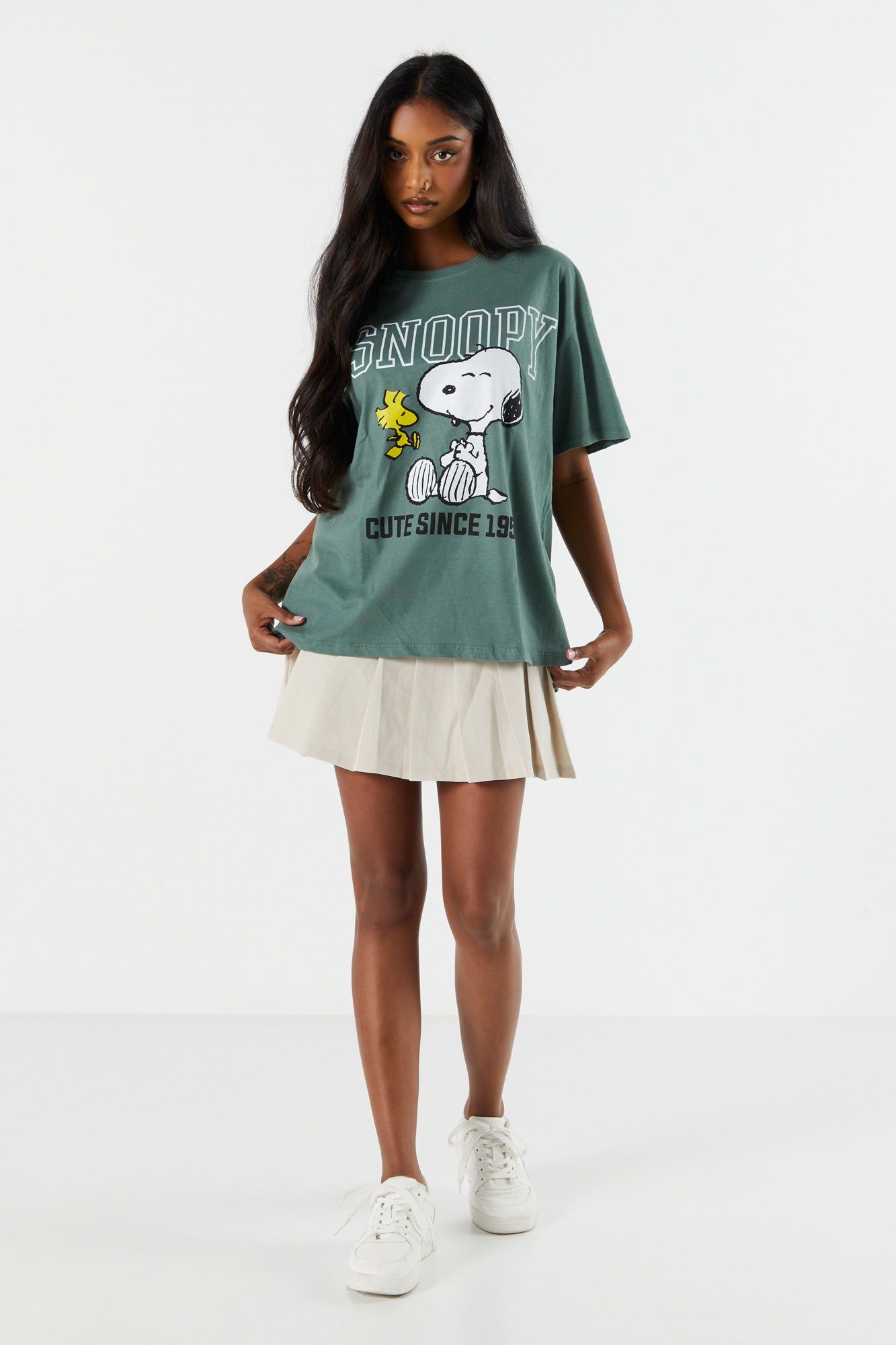 Snoopy Graphic Boyfriend T-Shirt sold by Charlotte Russe product image thumbnail 3