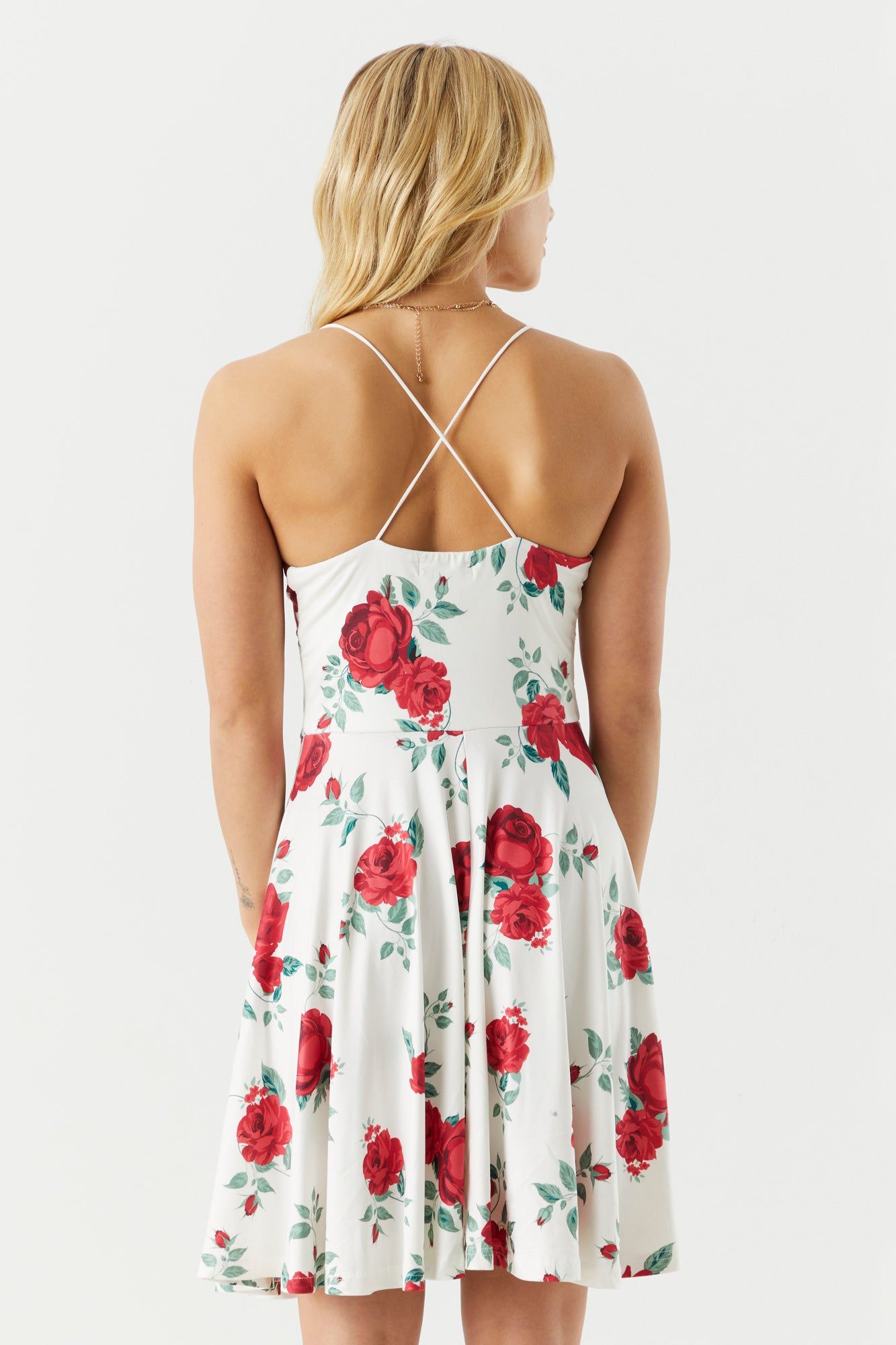 White Floral Print Skater Dress sold by Charlotte Russe product image thumbnail 2
