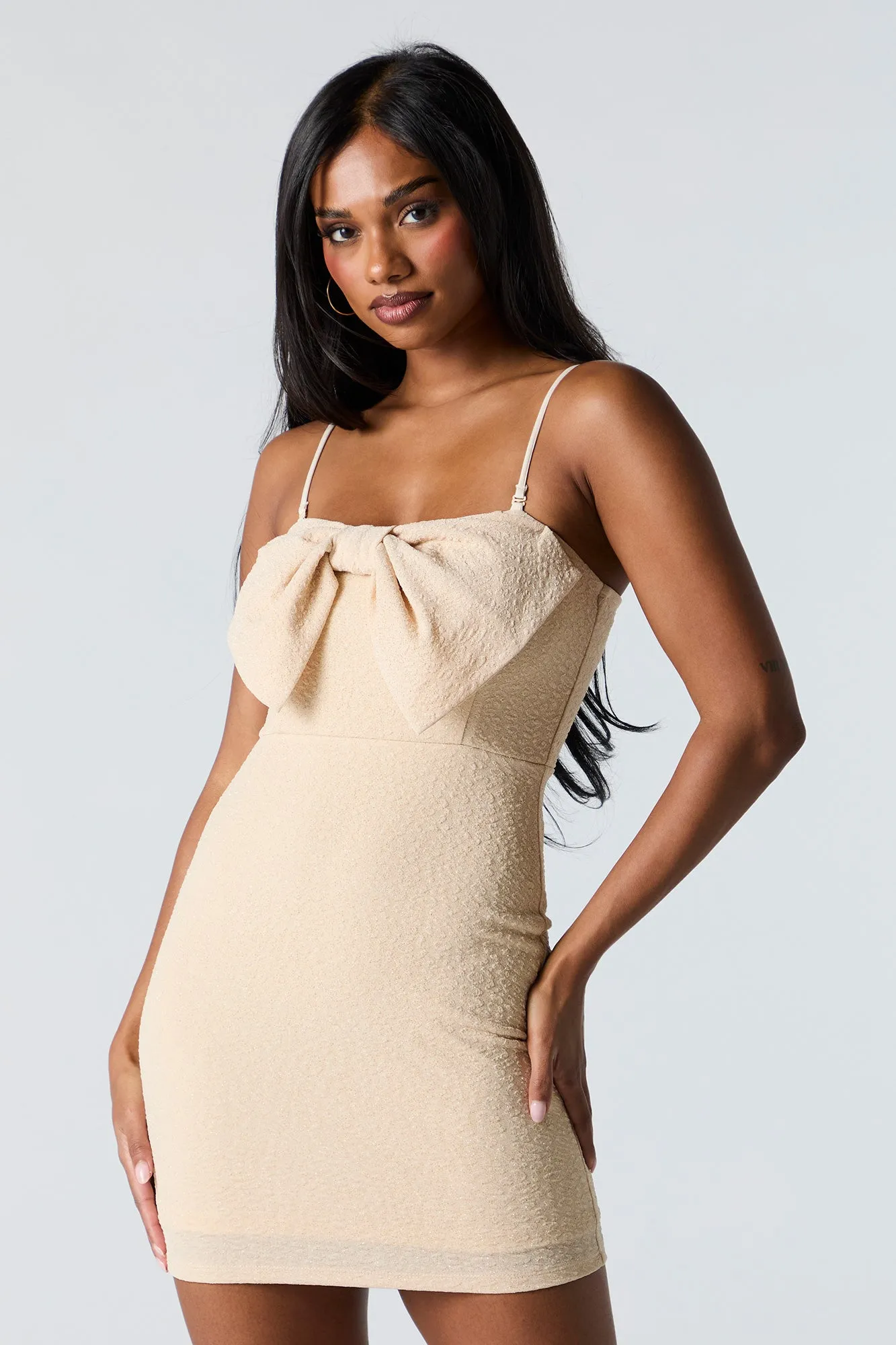 Sparkle Bow Mini Dress sold by Charlotte Russe product image thumbnail 4