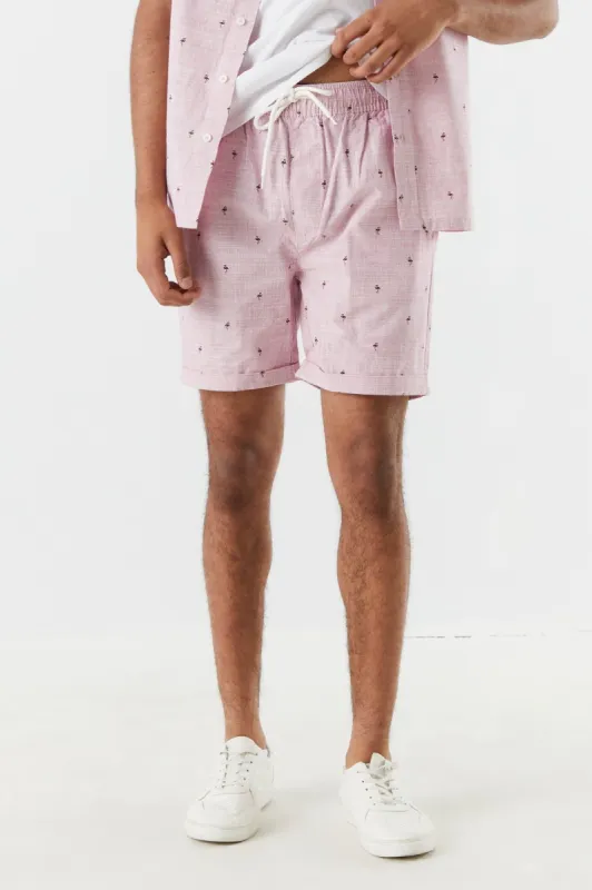 Flamingo Print Pull-On Short sold by Charlotte Russe