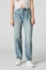 Light Wash Distressed High Rise Straight Leg Jean sold by Charlotte Russe