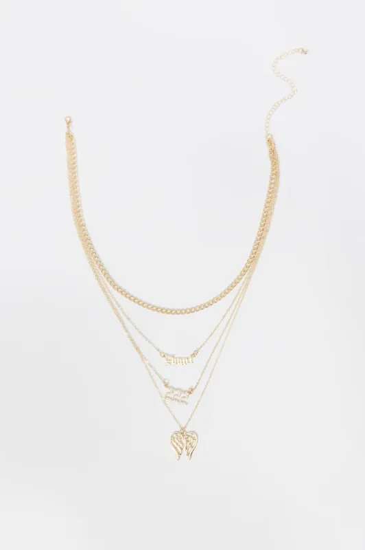Layered 222 Angel Number Necklace sold by Charlotte Russe