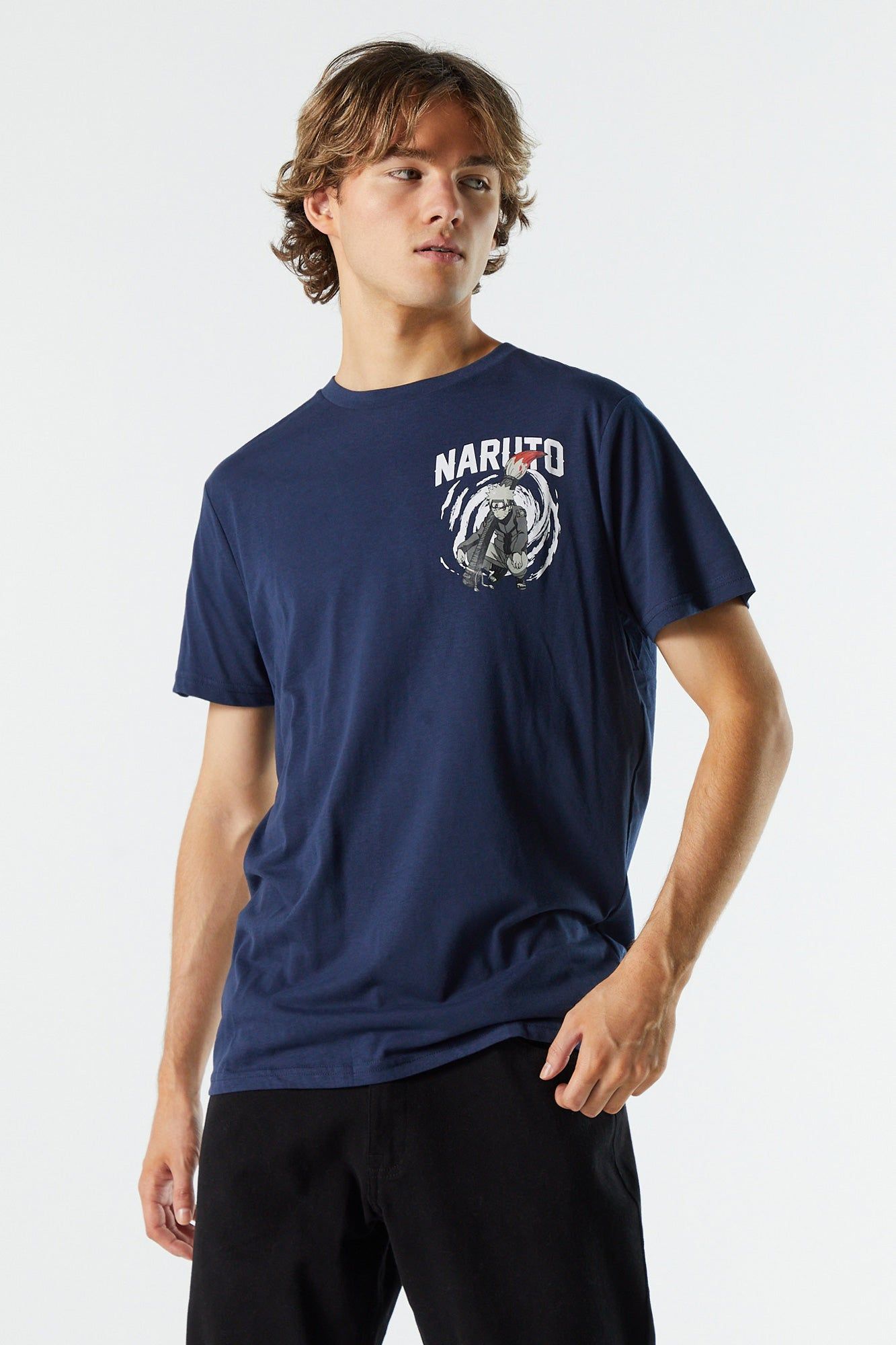 Dark Blue Naruto Graphic T-Shirt sold by Charlotte Russe