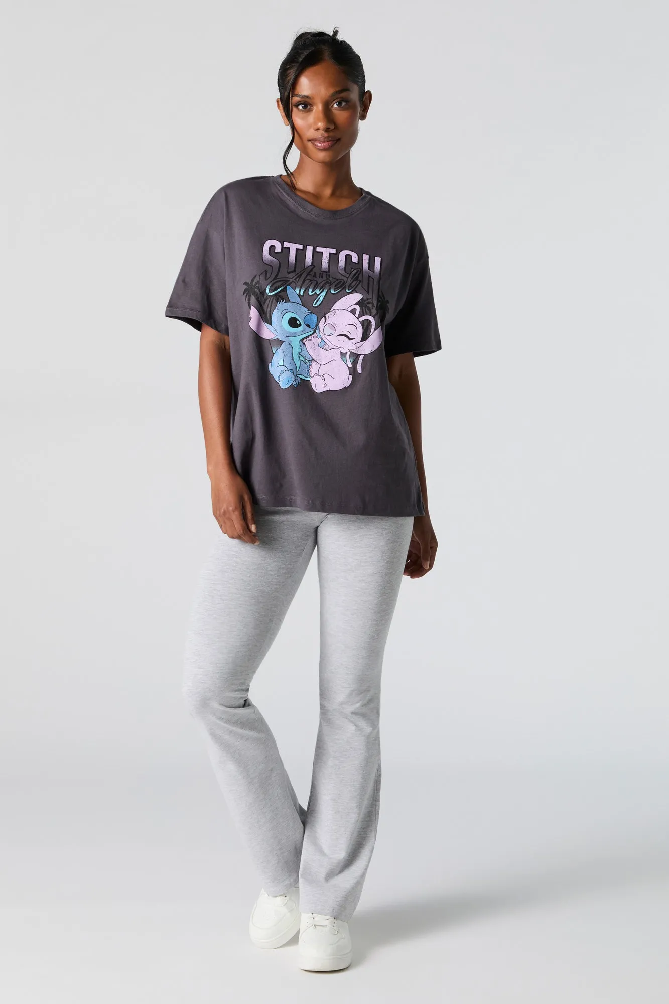 Stitch and Angel Graphic Boyfriend T-Shirt sold by Charlotte Russe product image thumbnail 2