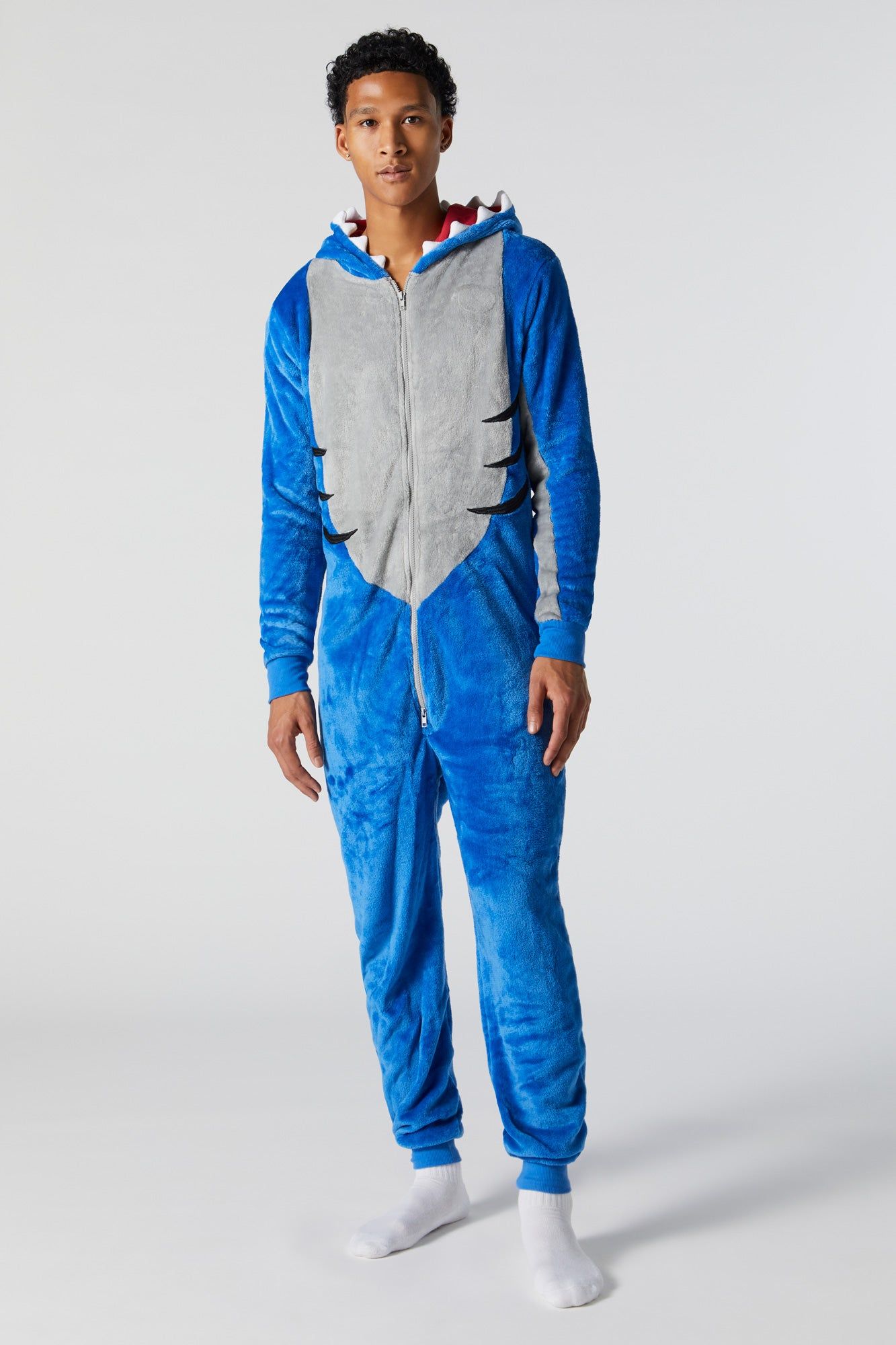 Plush 3D Shark Onesie sold by Charlotte Russe
