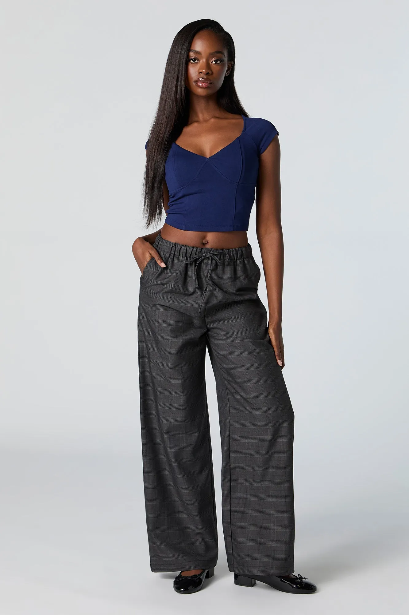 V-Neck Corset Crop Top sold by Charlotte Russe product image thumbnail 3