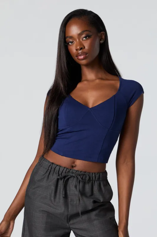 V-Neck Corset Crop Top sold by Charlotte Russe