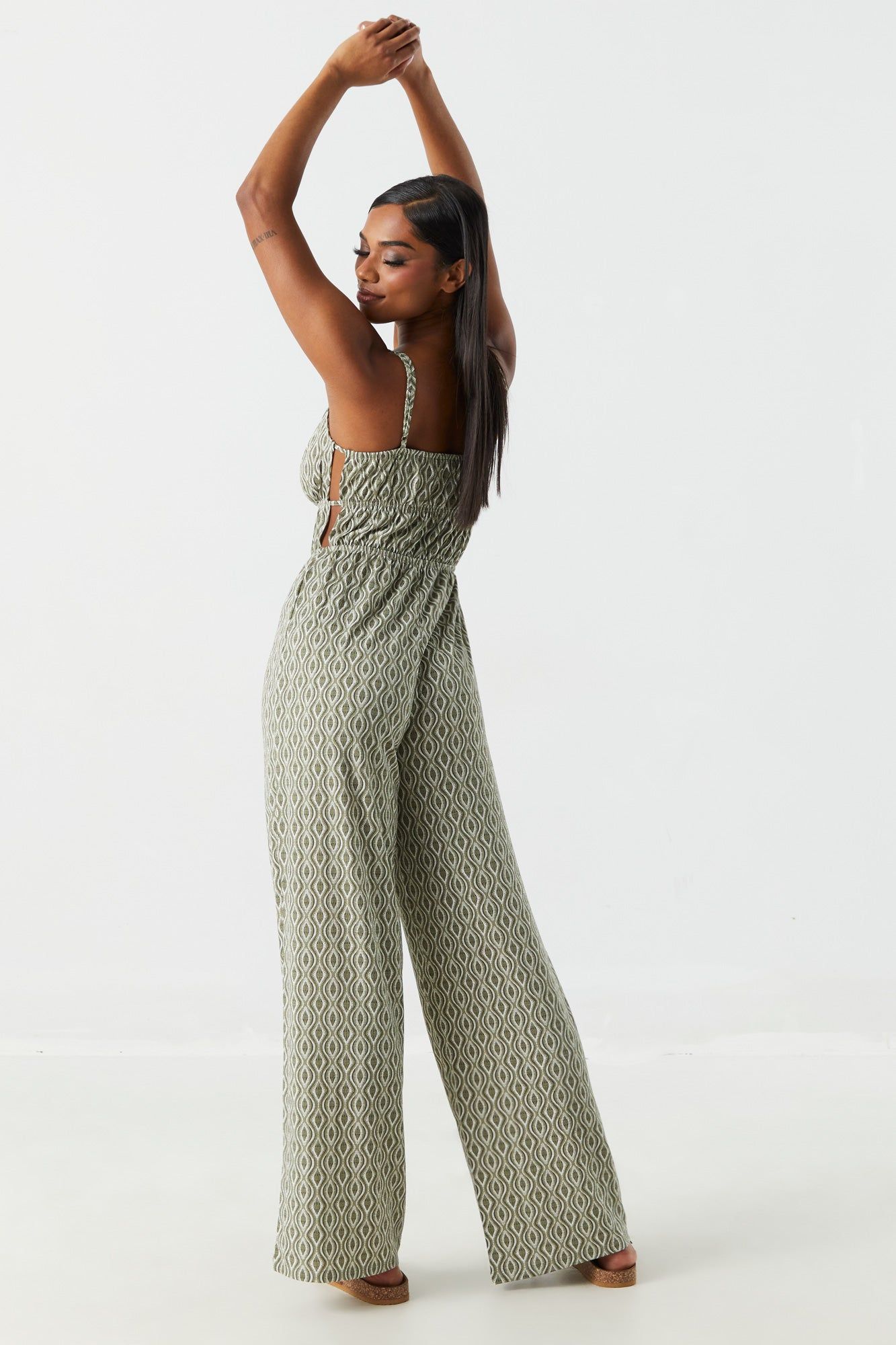 Elastic Waist Paisley Print Jumpsuit sold by Charlotte Russe product image thumbnail 2