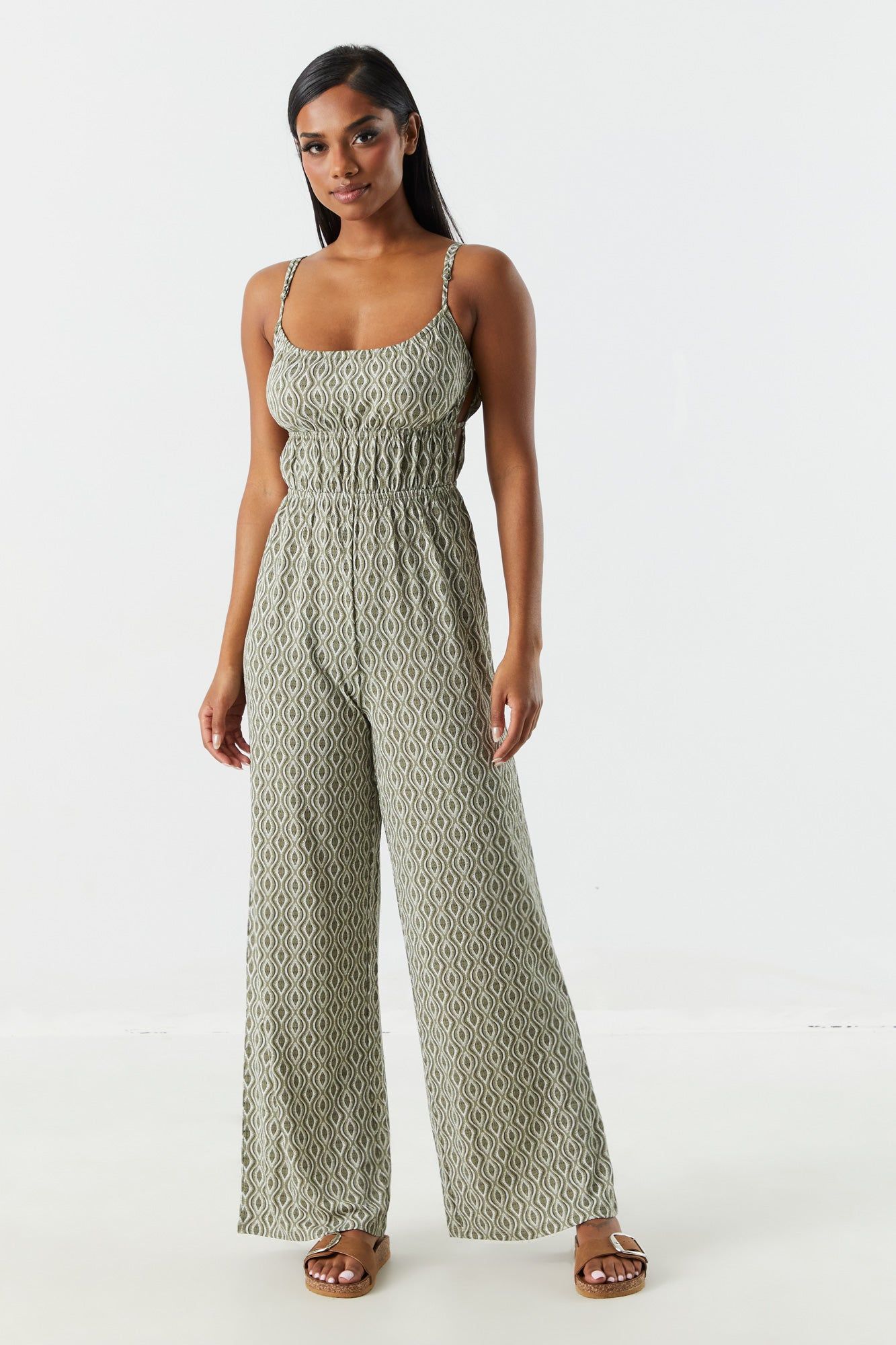 Elastic Waist Paisley Print Jumpsuit sold by Charlotte Russe