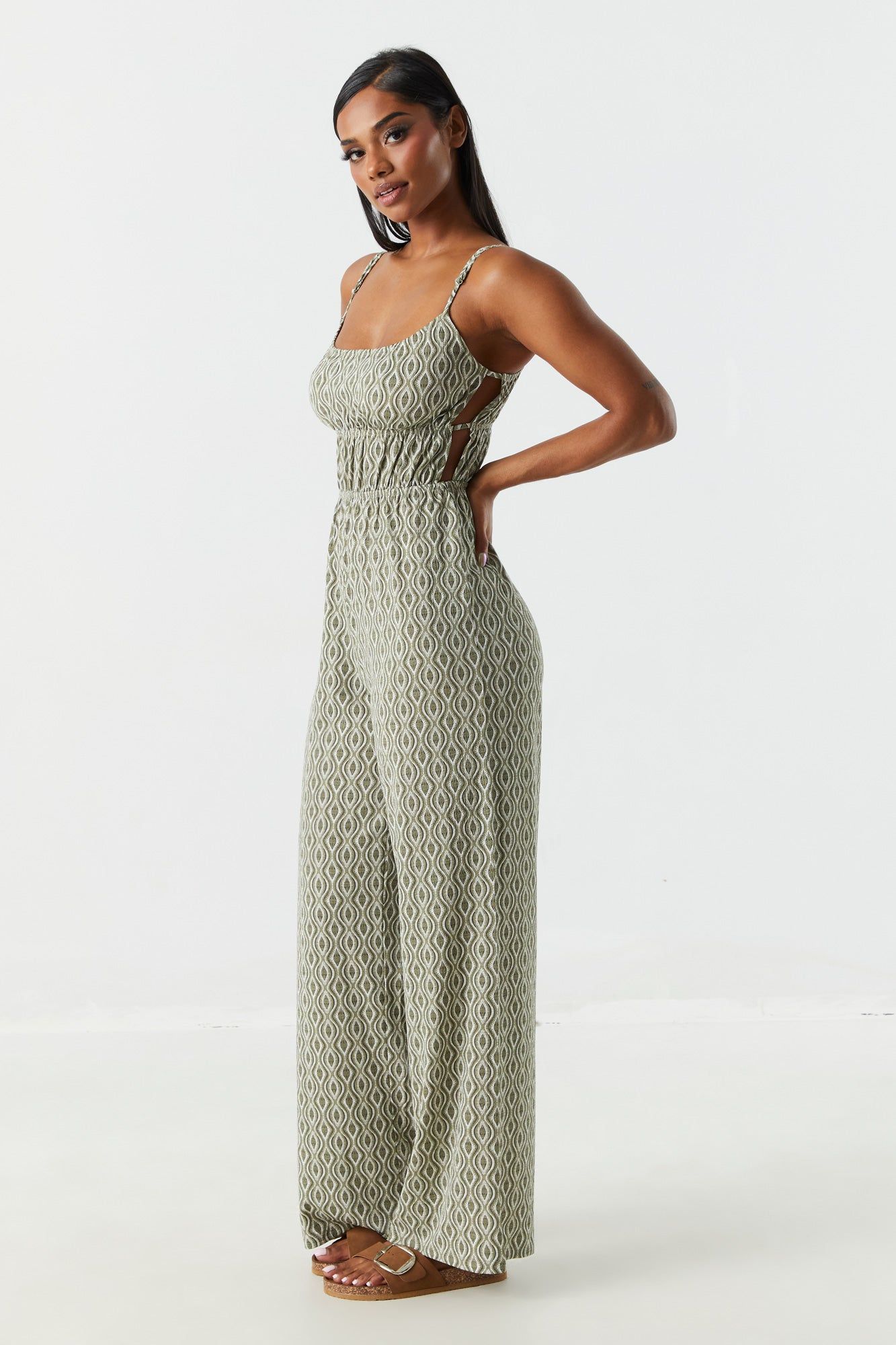 Elastic Waist Paisley Print Jumpsuit sold by Charlotte Russe product image thumbnail 3