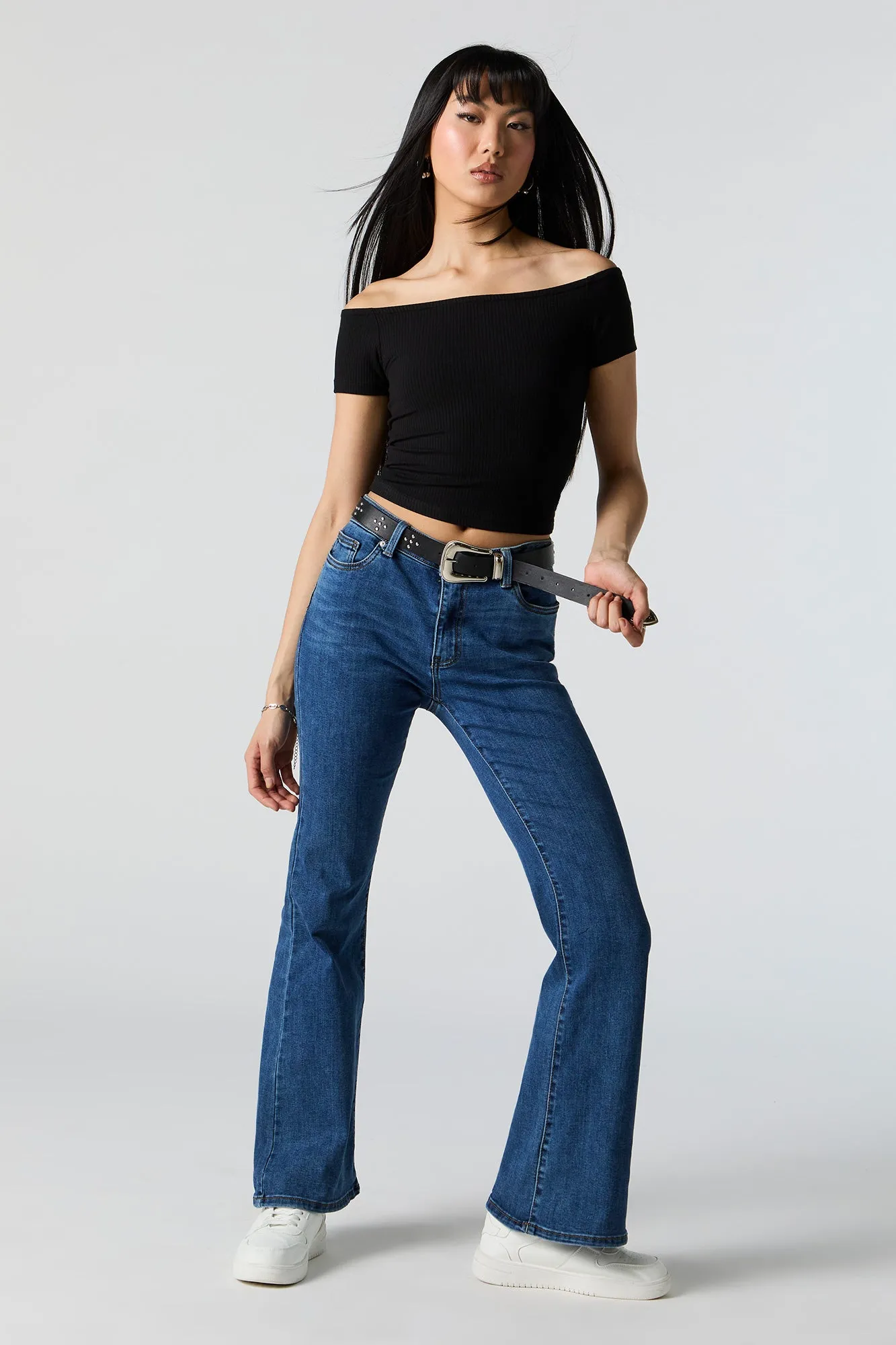 Ribbed Off Shoulder Top sold by Charlotte Russe product image thumbnail 3