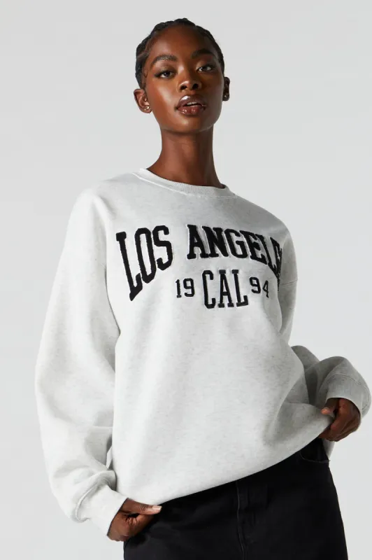 Los Angeles Chenille Embroidered Fleece Sweatshirt sold by Charlotte Russe