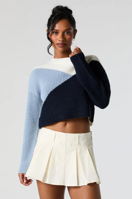 Colourblock Ribbed Knit Crewneck Sweater sold by Charlotte Russe