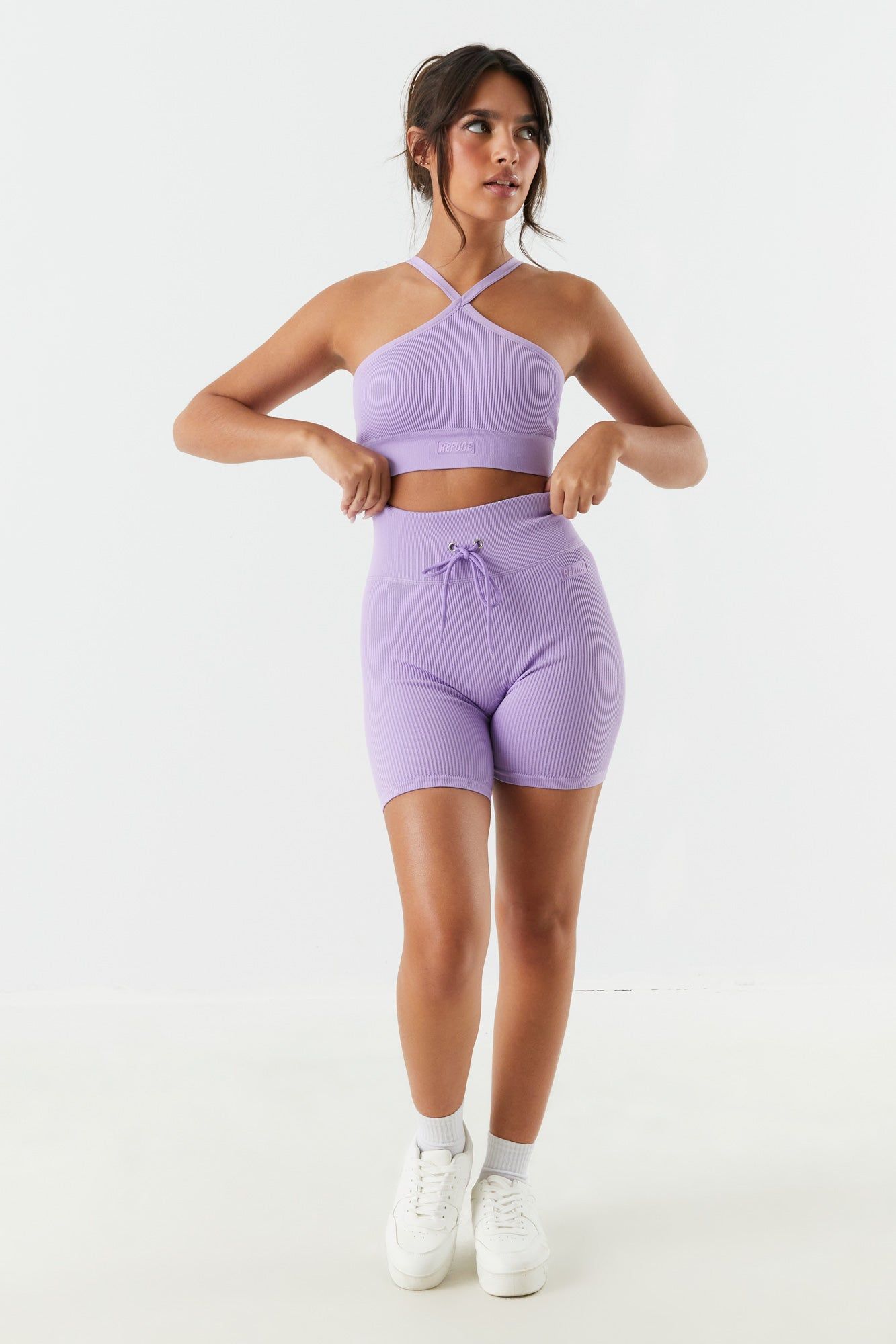 Refuge Seamless Ribbed Cross Neck Bra sold by Charlotte Russe product image thumbnail 7