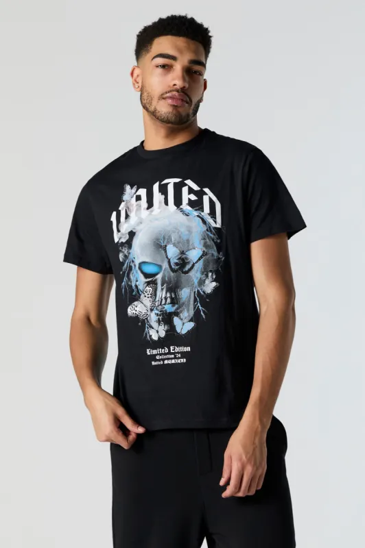Butterfly Skull Graphic T-Shirt sold by Charlotte Russe