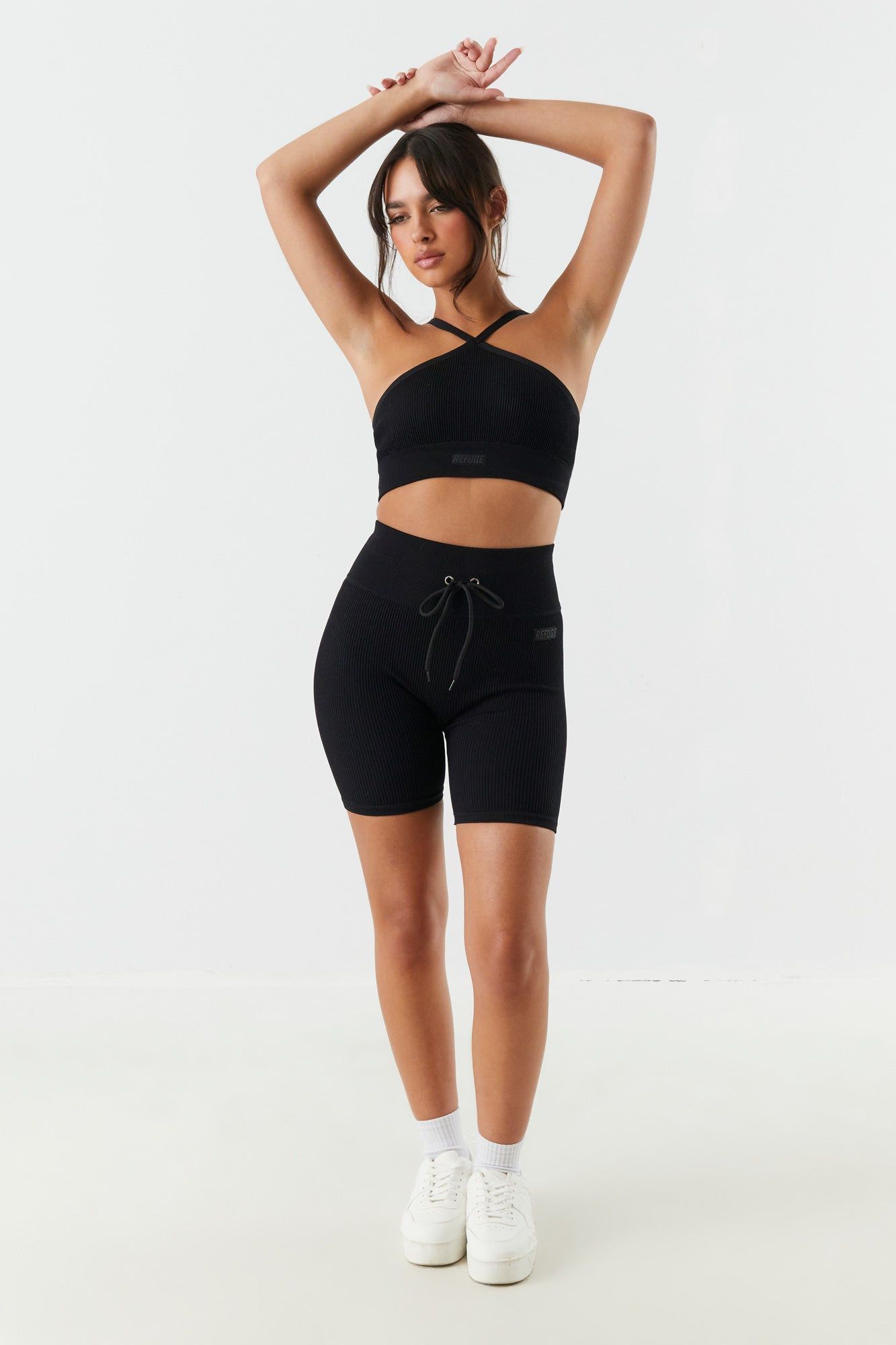 Refuge Seamless Ribbed Cross Neck Bra sold by Charlotte Russe product image thumbnail 3