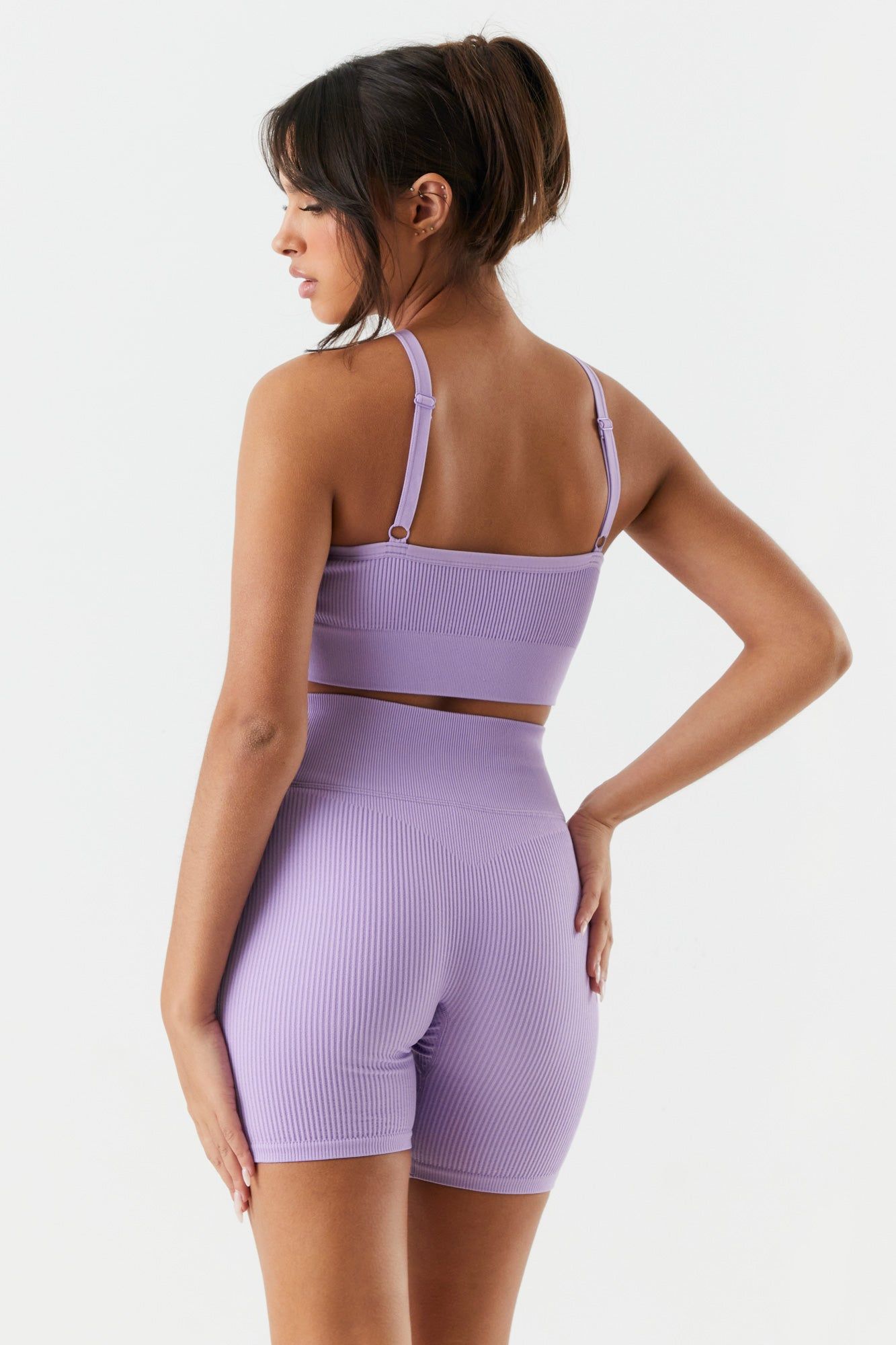 Refuge Seamless Ribbed Cross Neck Bra sold by Charlotte Russe product image thumbnail 6