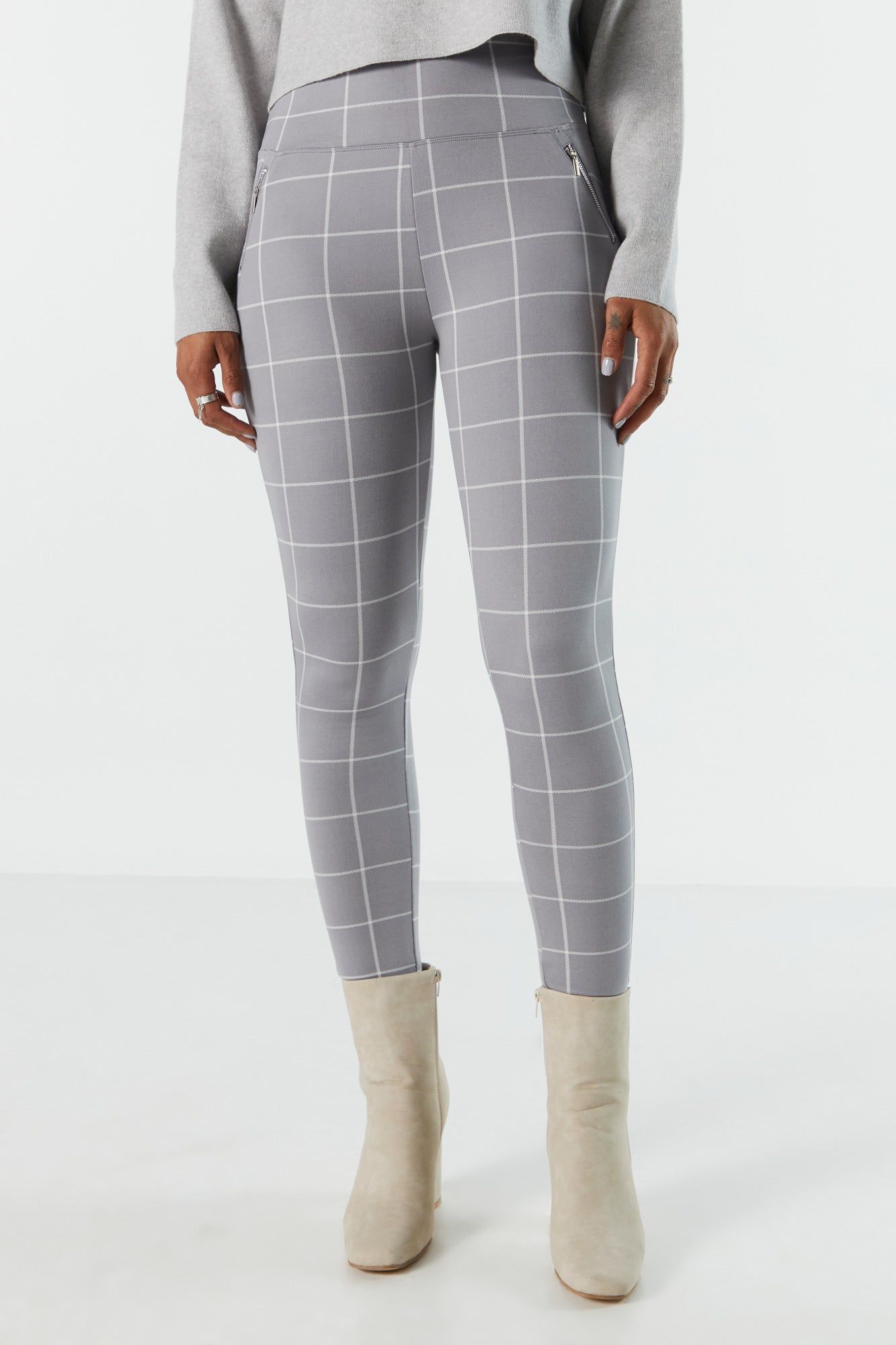 Plaid Super Soft Zip Pocket Legging sold by Charlotte Russe product image thumbnail 5
