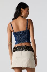 Blue Denim Corset Top sold by Charlotte Russe