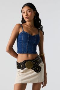 Blue Denim Corset Top sold by Charlotte Russe