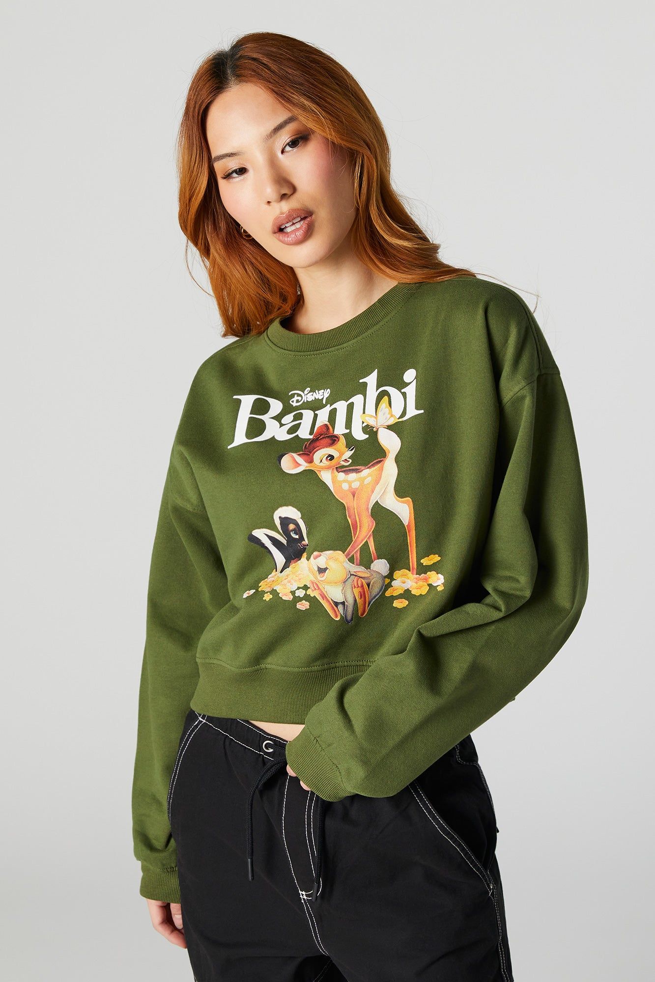 Bambi Graphic Fleece Sweatshirt sold by Charlotte Russe