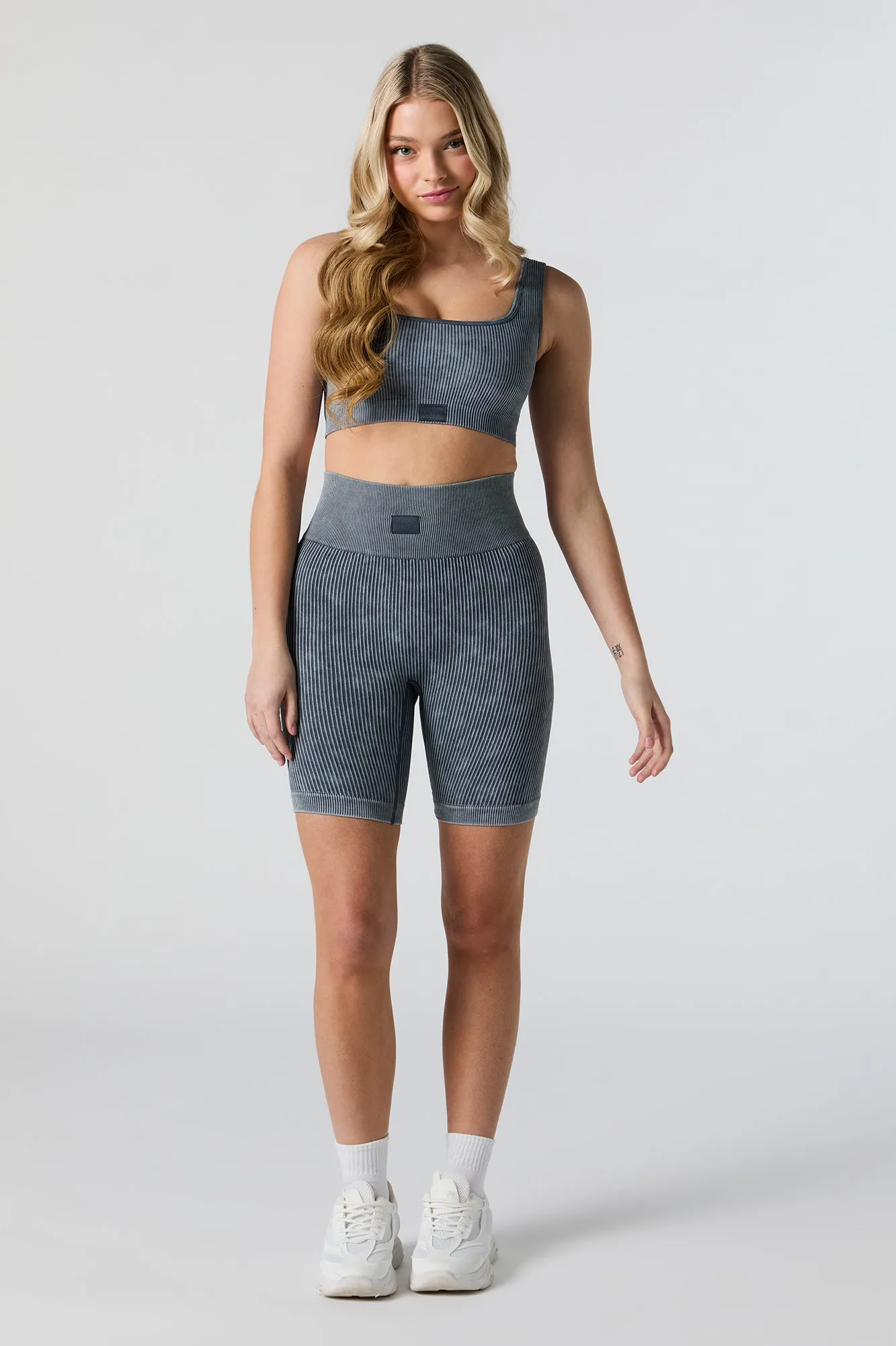 Sommer Ray Washed Seamless Ribbed Sports Bra sold by Charlotte Russe product image thumbnail 3