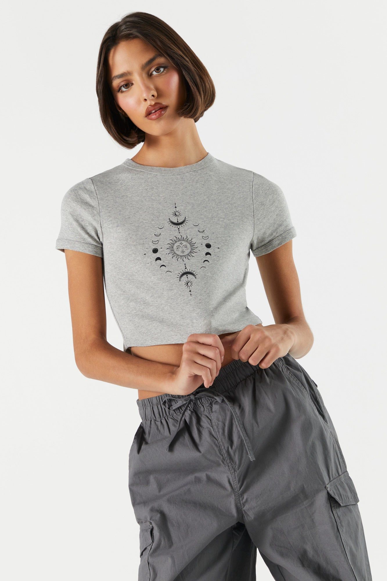 Celestial Graphic Baby Tee sold by Charlotte Russe