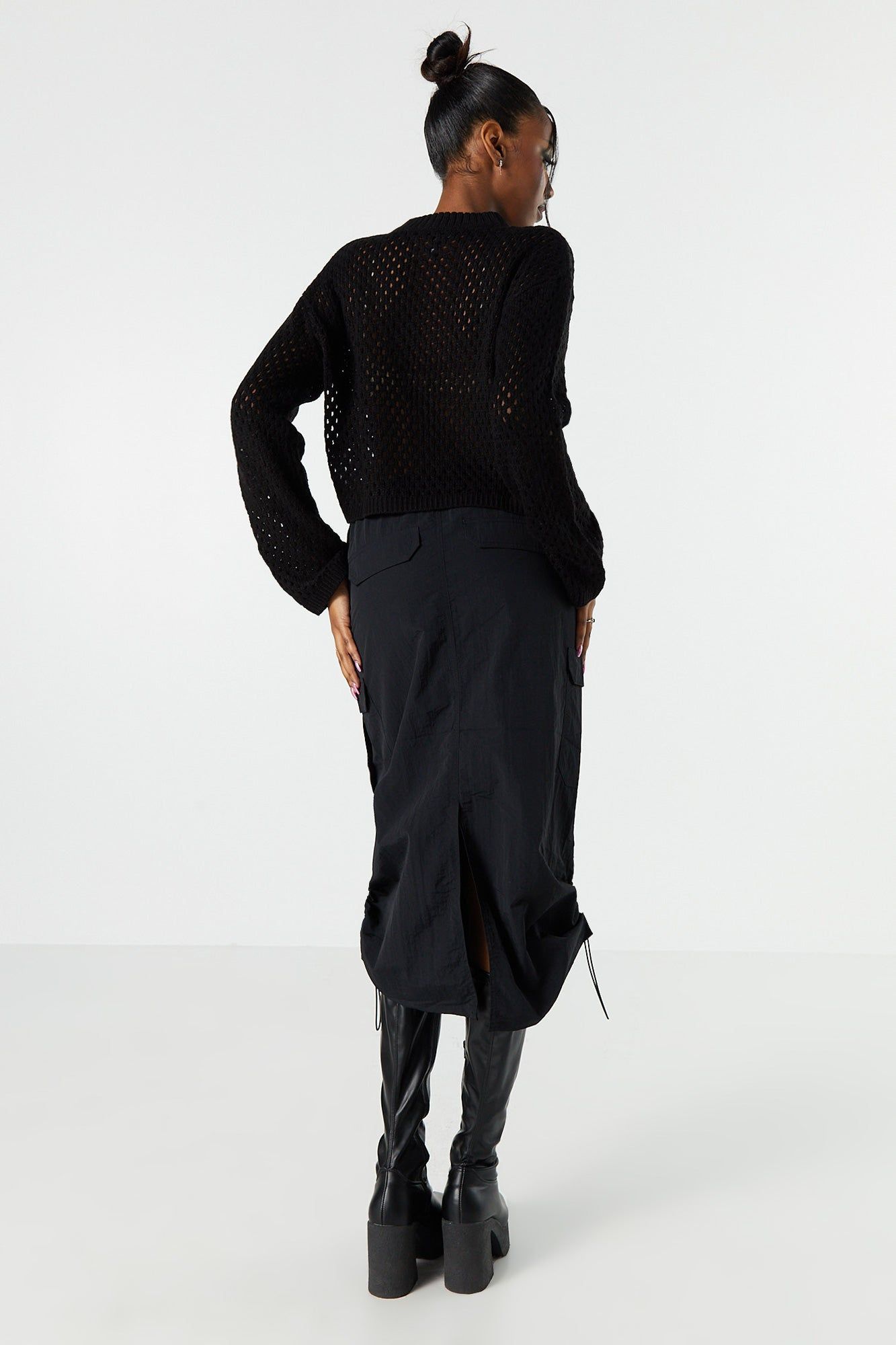 Nylon Cargo Parachute Midi Skirt sold by Charlotte Russe product image thumbnail 3