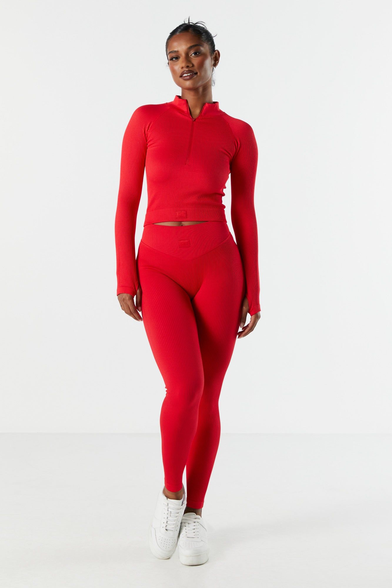 Sommer Ray Seamless Ribbed Quarter Zip Active Top sold by Charlotte Russe product image thumbnail 3