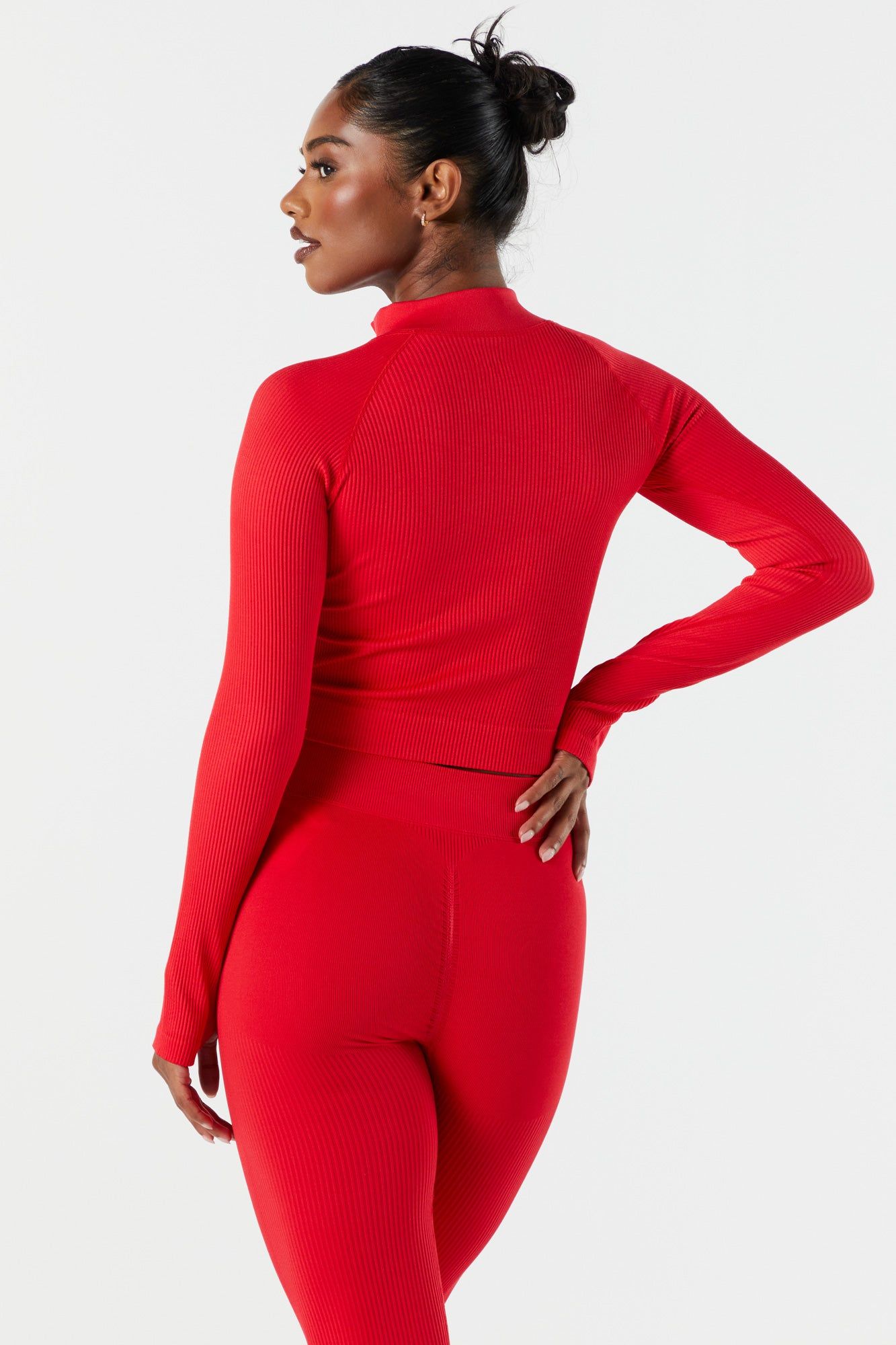 Sommer Ray Seamless Ribbed Quarter Zip Active Top sold by Charlotte Russe product image thumbnail 2