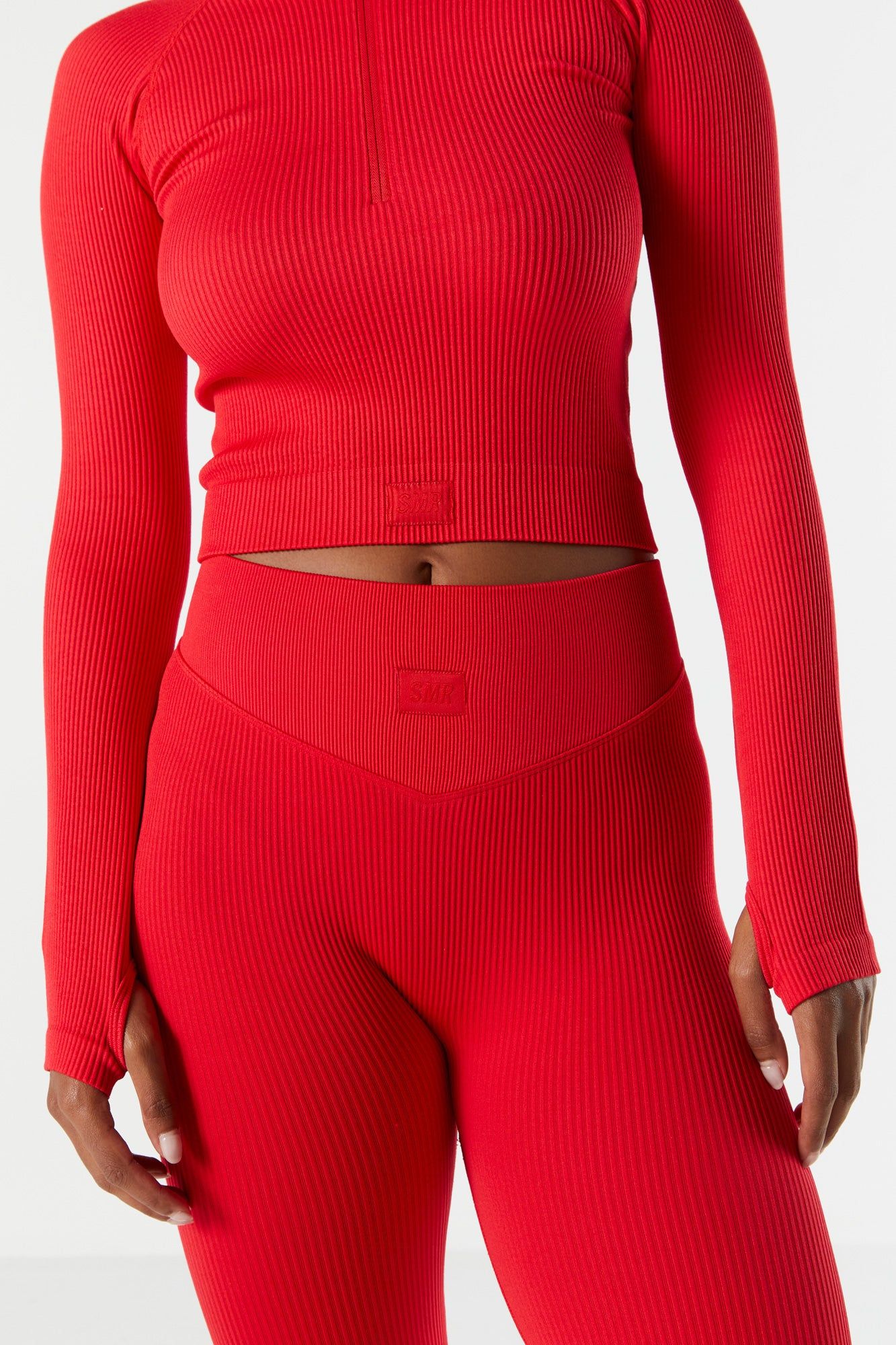 Sommer Ray Seamless Ribbed Quarter Zip Active Top sold by Charlotte Russe product image thumbnail 4