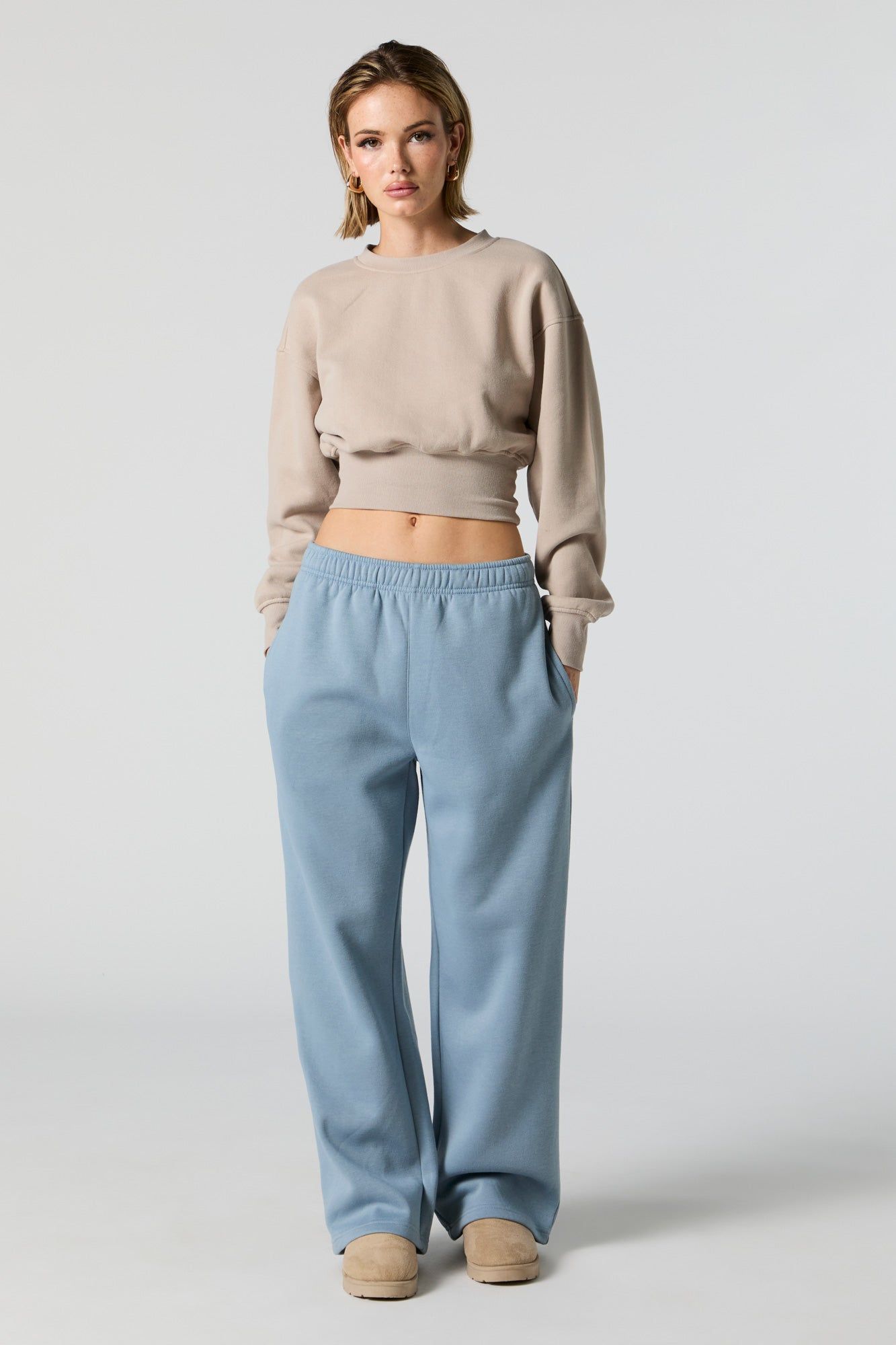 Fleece Wide Leg Sweatpant sold by Charlotte Russe