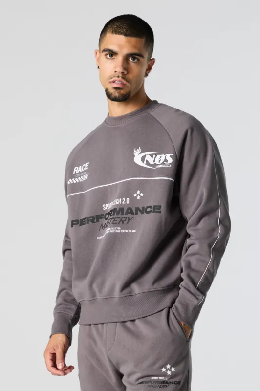 Performance Graphic Fleece Sweatshirt made by Charlotte Russe