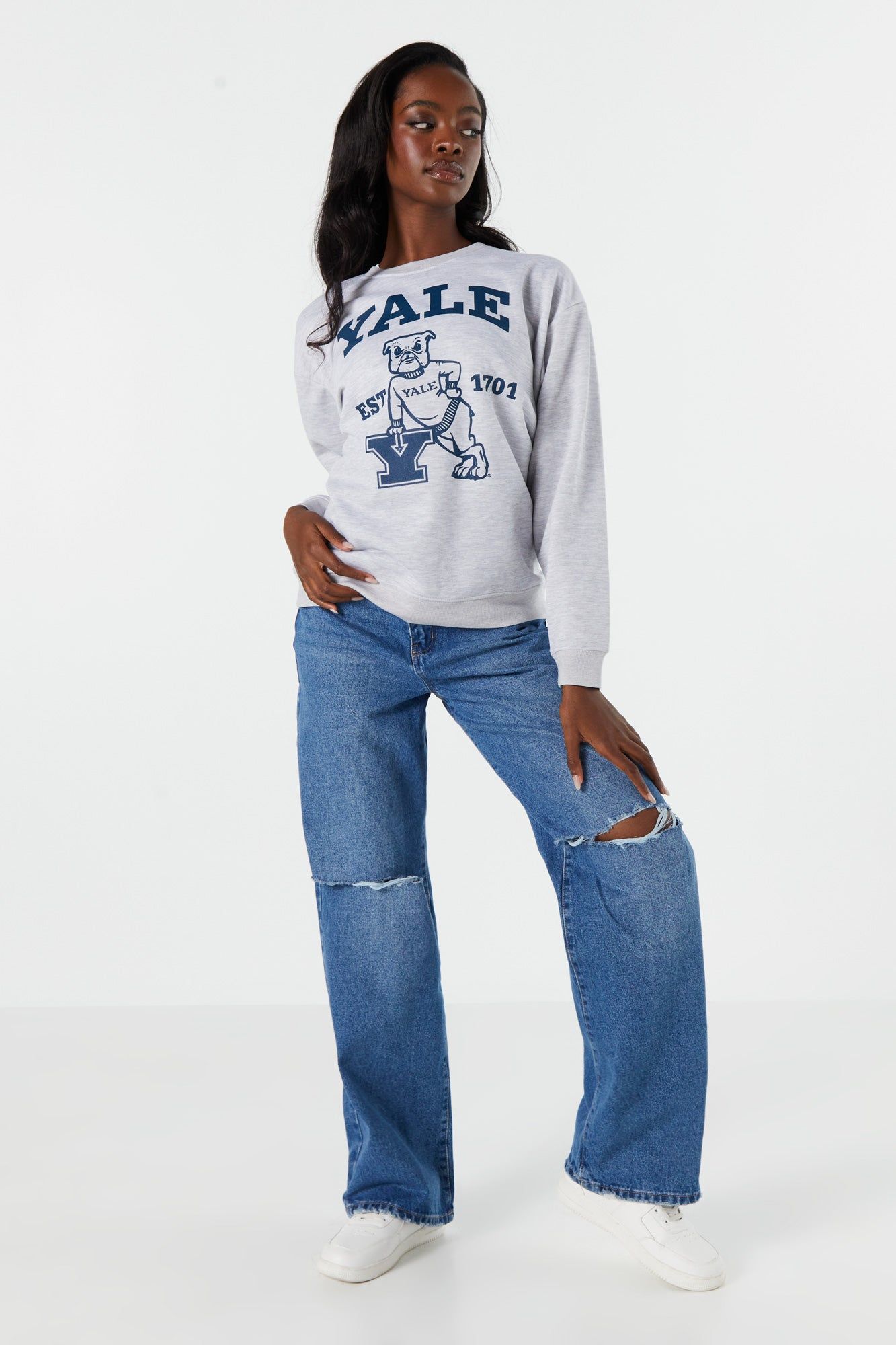 Yale Graphic Fleece Sweatshirt sold by Charlotte Russe product image thumbnail 4