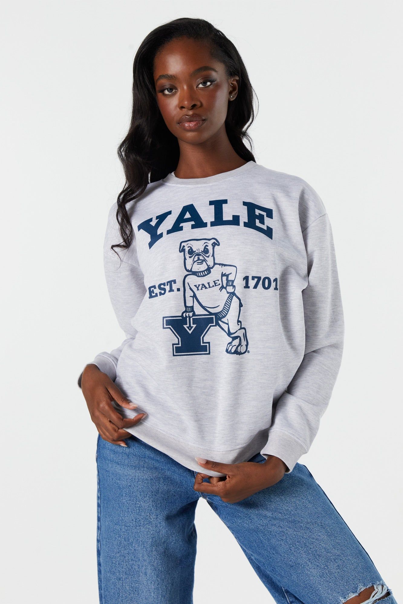 Yale Graphic Fleece Sweatshirt sold by Charlotte Russe product image thumbnail 2