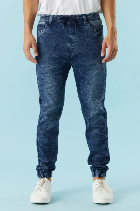 5-Pocket Medium Wash Denim Jogger sold by Charlotte Russe