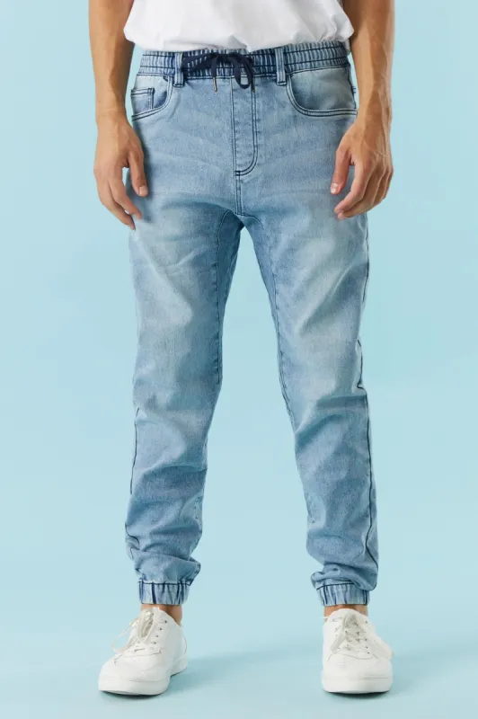 5-Pocket Light Wash Denim Jogger sold by Charlotte Russe