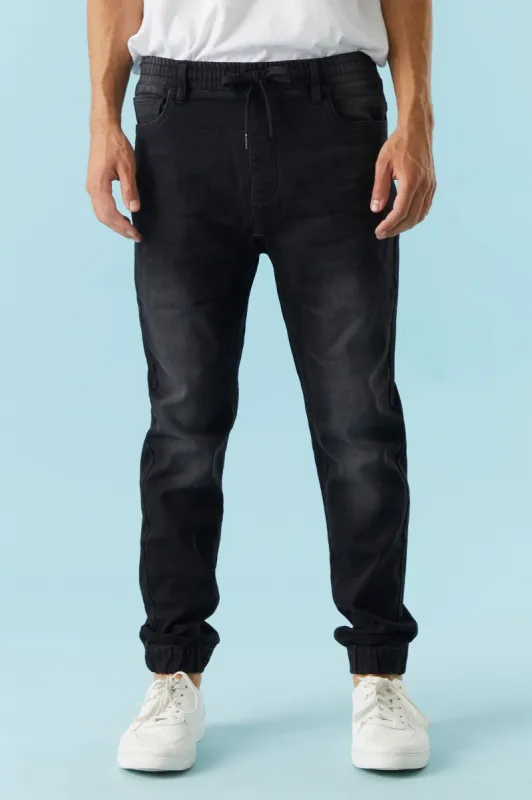 5-Pocket Black Wash Denim Jogger sold by Charlotte Russe