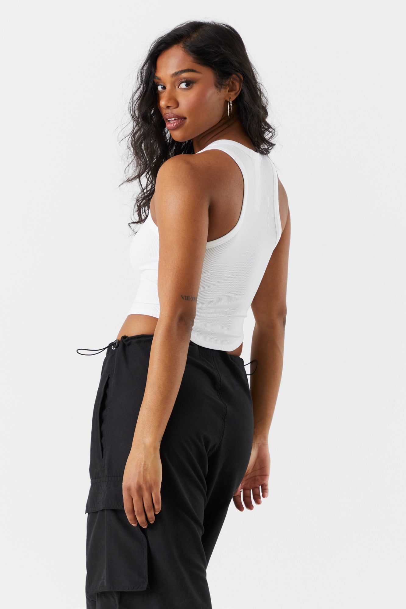 Seamless Curved Hem Ribbed Tank sold by Charlotte Russe product image thumbnail 9