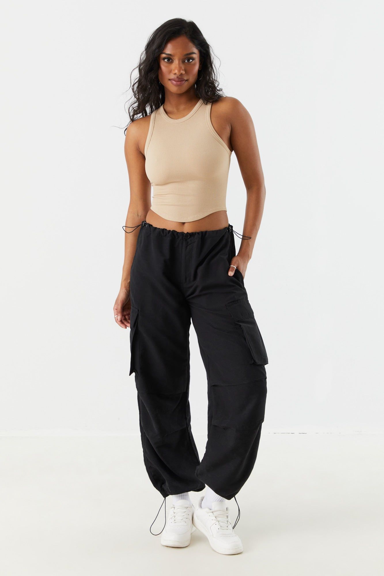 Seamless Curved Hem Ribbed Tank sold by Charlotte Russe product image thumbnail 4