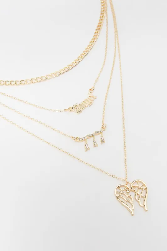 Layered 777 Angel Number Necklace sold by Charlotte Russe