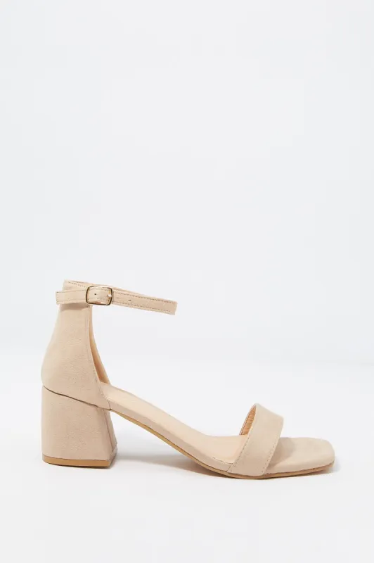 Square Toe Ankle Strap Mid Block Heel sold by Charlotte Russe